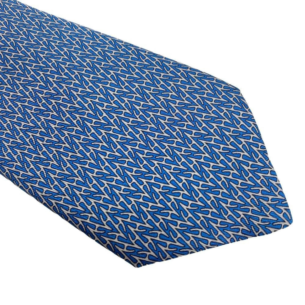 Pre-Owned HERMES H-roll necktie, blue, men's Z0006122 (Like New)