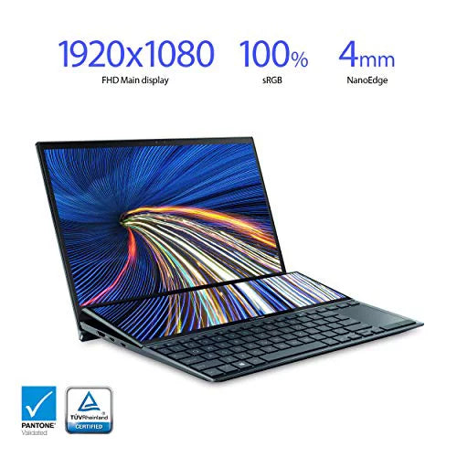 ZenBook Duo 14 UX482 14" FHD Touch Display,  Evo Platform, Core i5-1155G7, 8GB RAM, 512GB PCIe SSD, ScreenPad Plus, Windows 10 Home, Wifi 6E, Celestial Blue, UX482EAR-EB51T