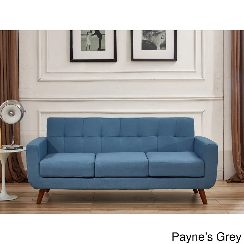 Pride Furniture Grace Rainbeau Linen Upholstered Tufted Mid-century Sofa Payne'S Grey. US Pride Furniture U.S
