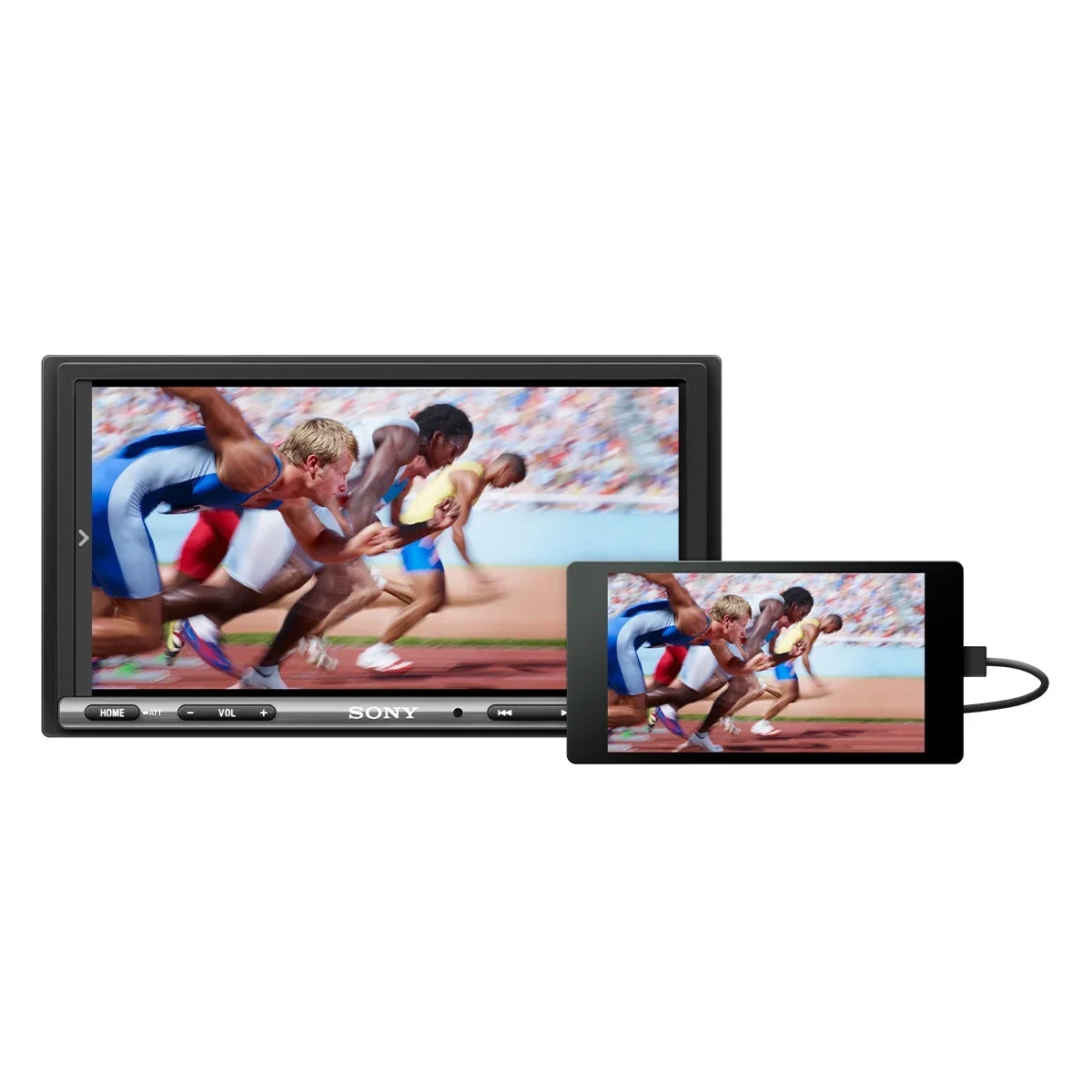 Mobile XAV-AX3200 6.95" Bluetooth Media Receiver with  CarPlay and Android Auto