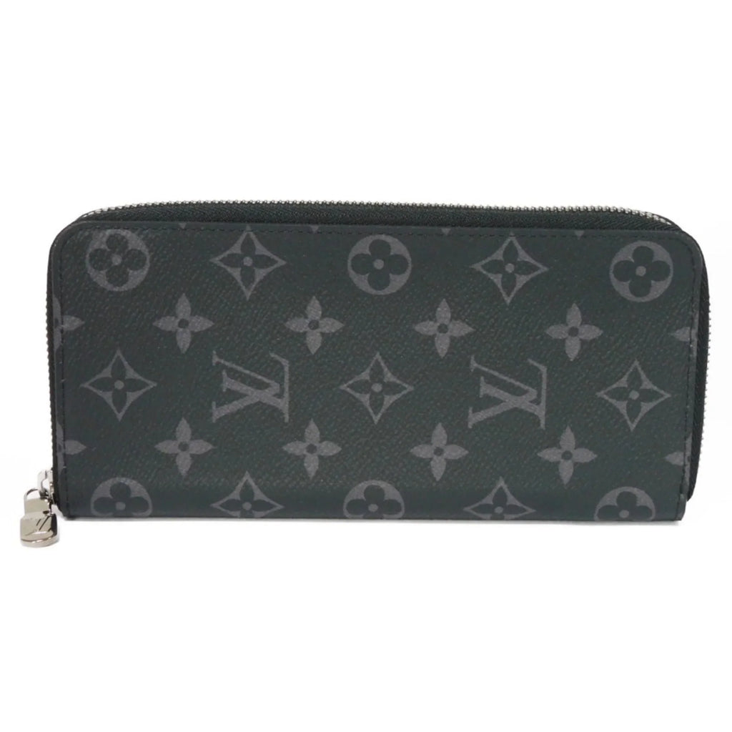 Pre-Owned LOUIS VUITTON Long Wallet Zippy Vertical LV Logo Round Zipper Monogram Eclipse Noir M62295 Men's Billfold (Good)