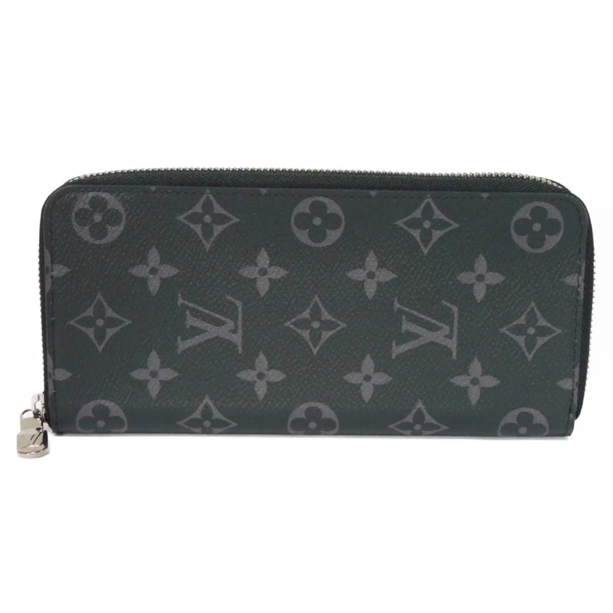 Pre-Owned LOUIS VUITTON Long Wallet Zippy Vertical LV Logo Round Zipper Monogram Eclipse Noir M62295 Men's Billfold (Good)