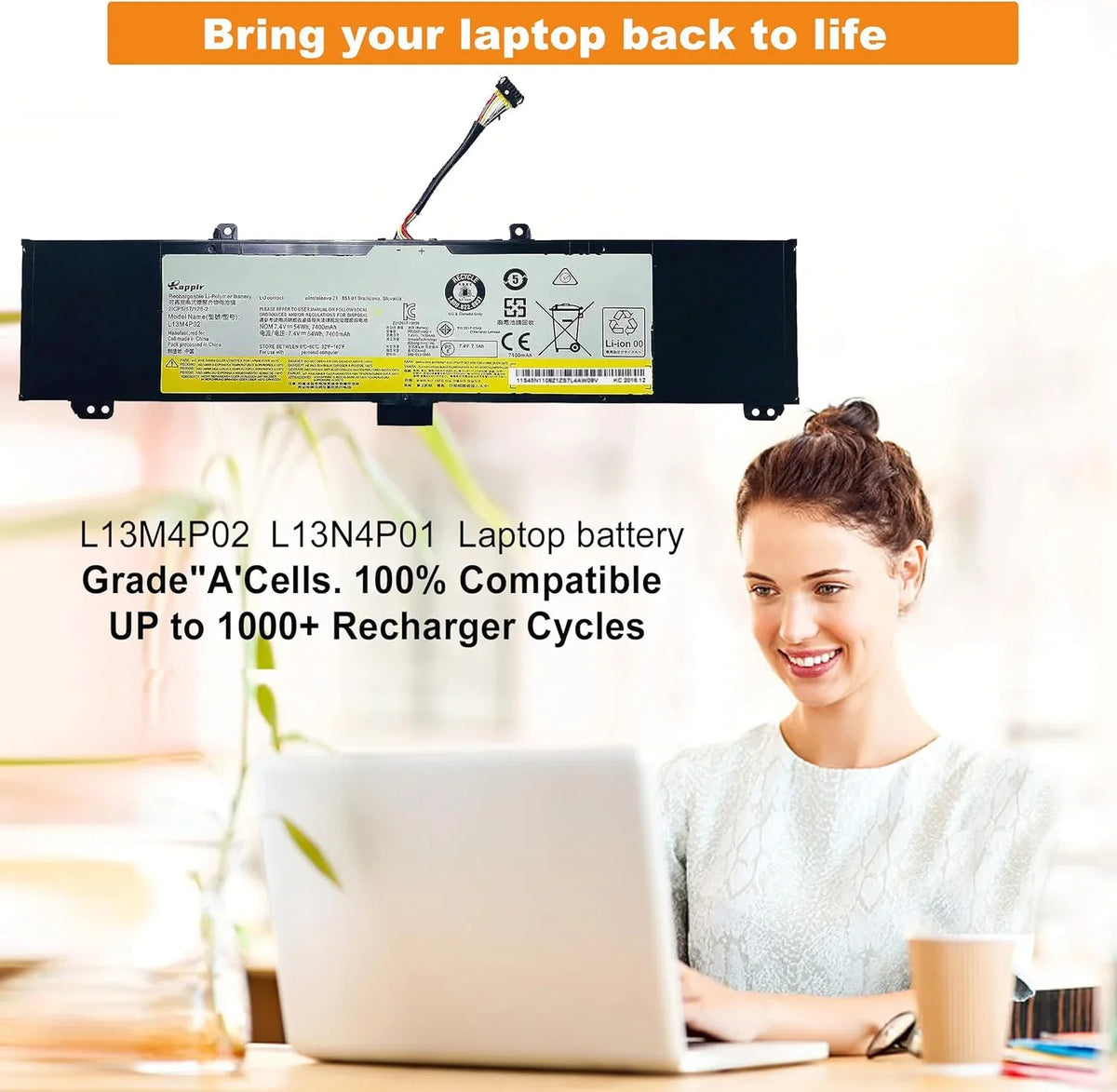 BOWEIRUI L13M4P02 L13N4P01 Laptop y Replacement for  Erazer Y50 Y50-70 Y50-80 Y50P Y50P-70 Y70 Y70-70