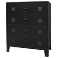 Anself Industrial Style 4 Drawer Dresser Storage Chest with Handles Metal End Side Cabinet Bedroom Living Room Entryway Hallway Furniture Decor 30.7 x 15.7 x 36.6 Inches (W x D x H) charcoal