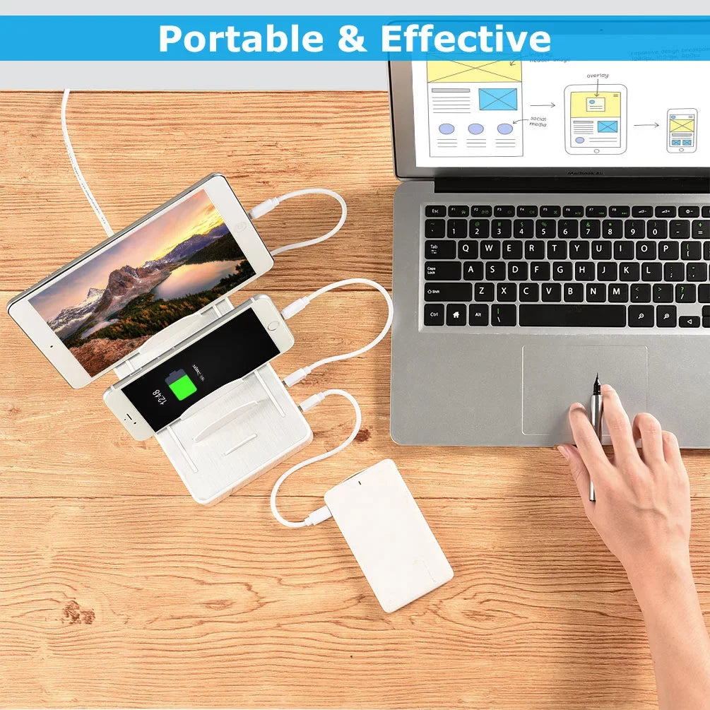 USB Charging Station for Multiple Devices - Fast Charging Organizer with 6 USB Ports Dock Cell Phone for , , Android Phone, iPhone