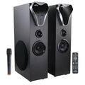 beFree Sound  2.1 Channel Bluetooth Tower Speakers with Optical Input, charcoal