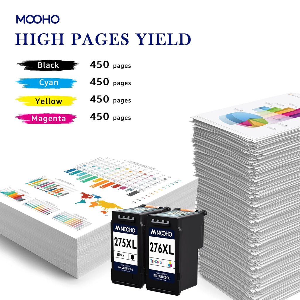 Mooho Ink Cartridges Replacement for  Ink 275 PG-275XL 275XL for Pixma TS3522 TR4720 TS3520 TS3500 TR4722 TR4700 Printer,2 Pack