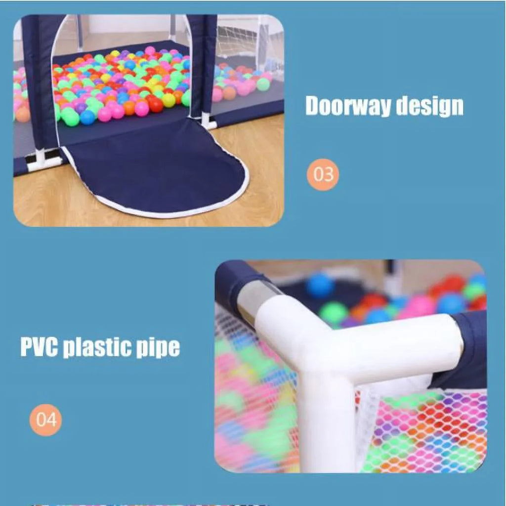 91 1 inch Large Kid Baby Playpen Playard With Basketball Hoop,Folding Breathable Mesh Infant Children Play Game Fence for Indoors Outdoors Home