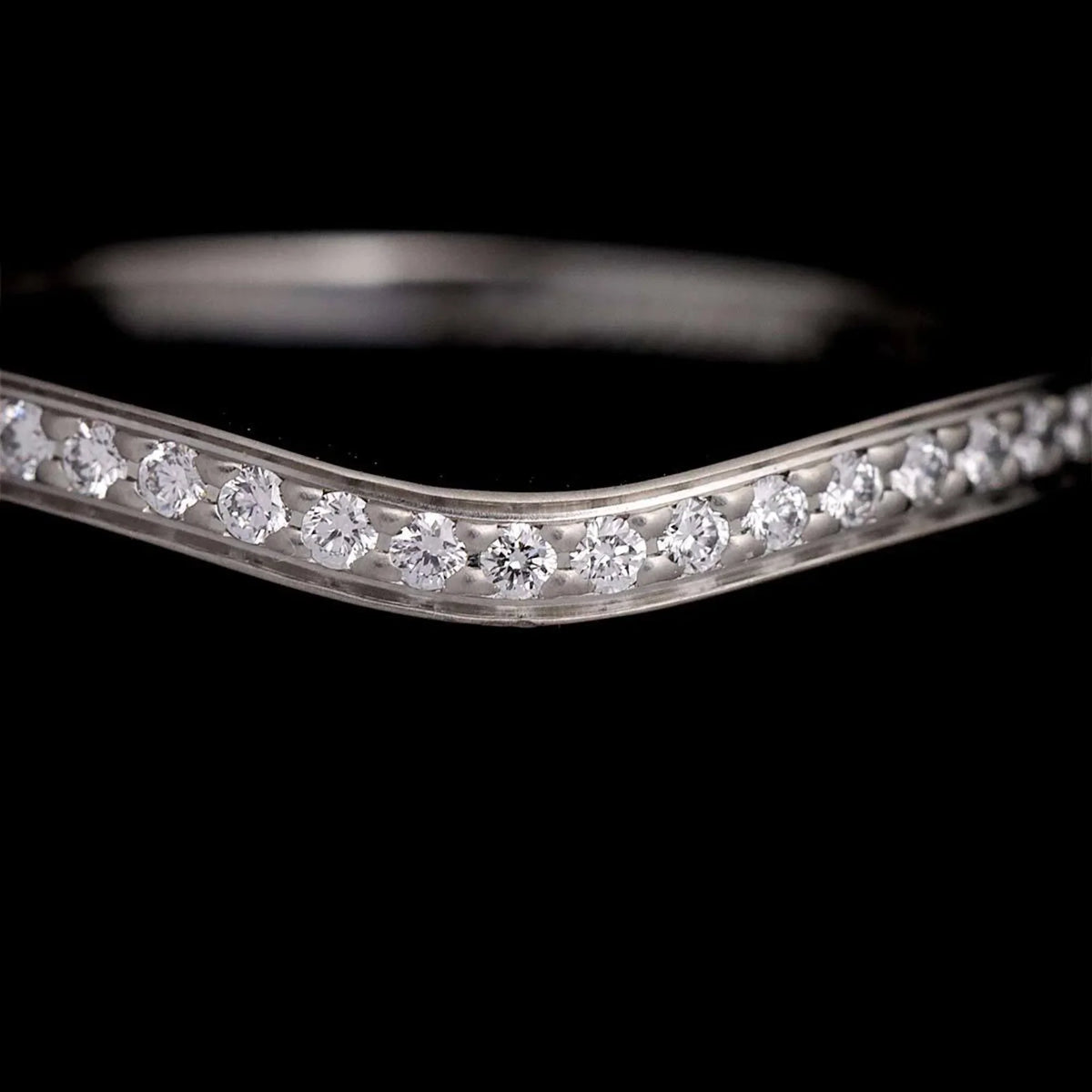 Pre-Owned Cartier Ballerina Curve #48 Ring Half Diamond Pt Platinum Ballerine (Good)
