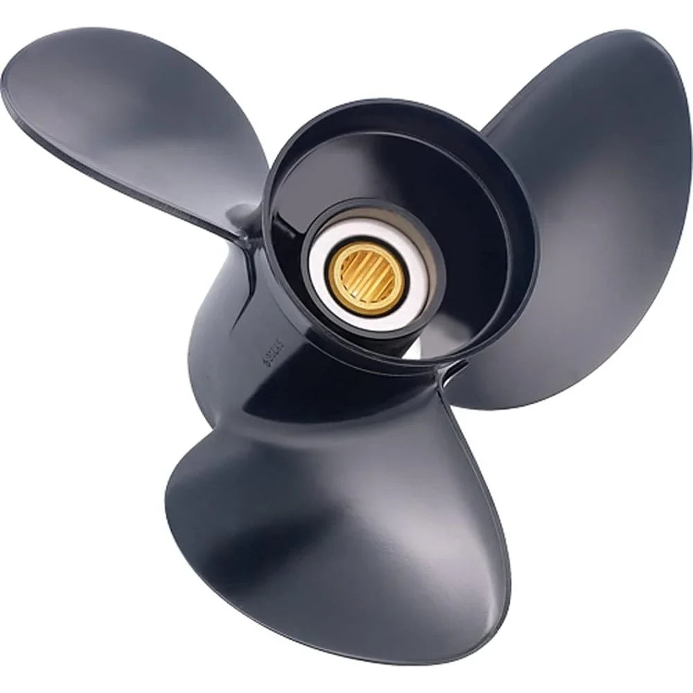 New Stainless Steel Propeller Compatible With 8-20Hp Yamaha 2 Stroke 8 Spline 15 2 Stroke 8 Spline 9.9 2010 2011 2012 2013 2014 2015 2016 2017 2018 2019 2020 2021 Part Number 3121-093-09 gauge 9.25