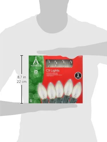 '- Quantity 1. Holiday Wonderland 925C-88 Christmas 25-Light Set, Clear, C9 Bulbs, 25-Ct