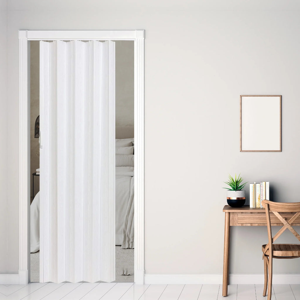 LTL Home Products Via 36" x 80" Vinyl Hinged Single Folding Door, White