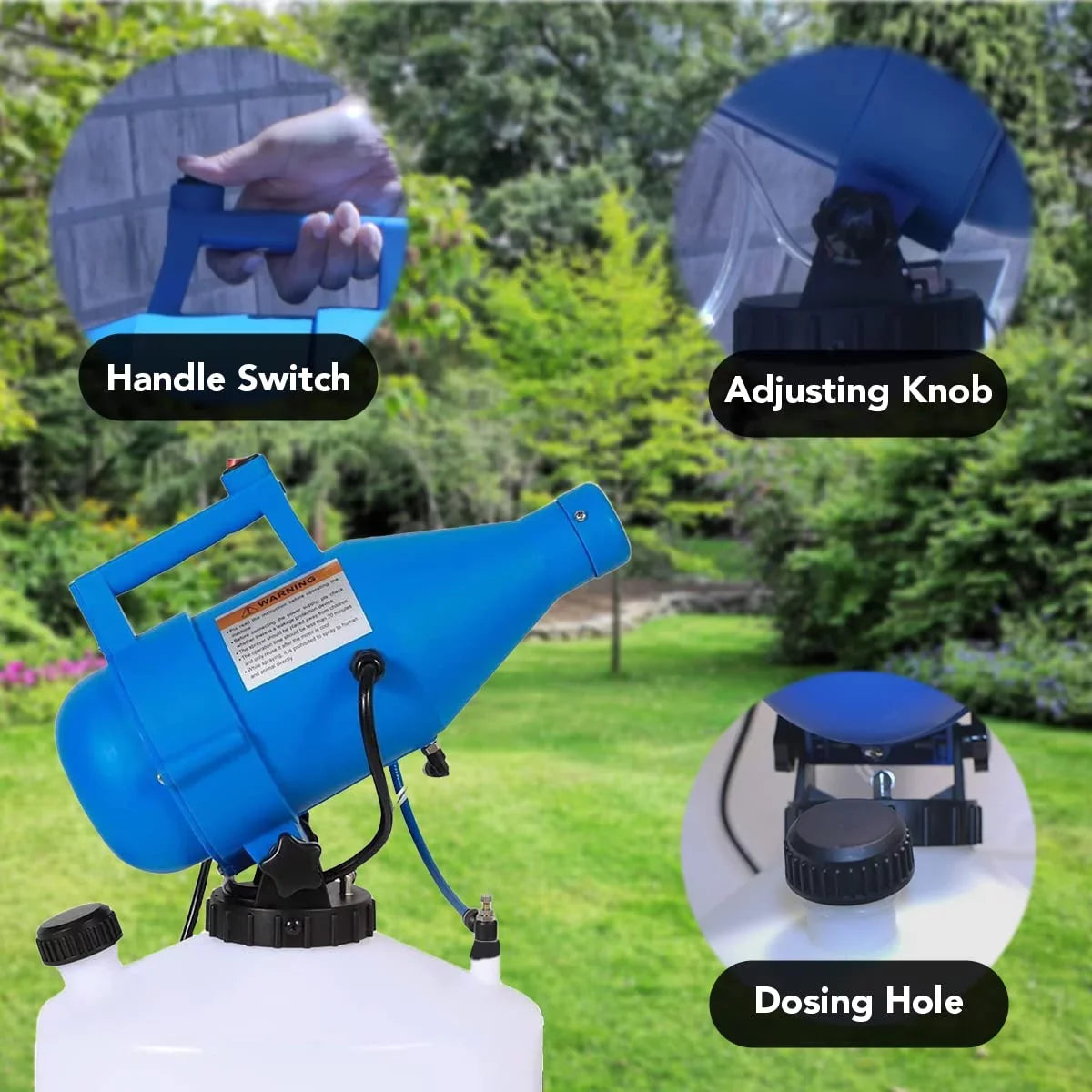 1 per Pack. Disinfectant Sprayer. Smart Portable Micro ULV Fogger with 4.5 Liter (1.2 Gallon) Tank