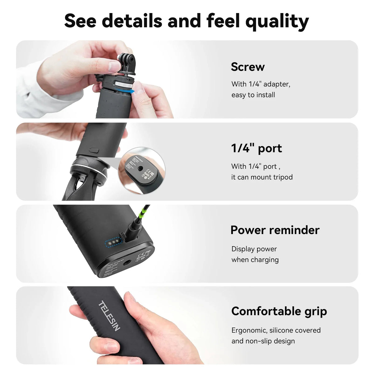 Selfie Stick,Pole With 1/4 With 1/4 1 inch Stick Pole With Te-css-001 Reable Stick Stick Pole 1/4 inch Screw Stick /pd3.0 Qisuo Dsfen Laoshe