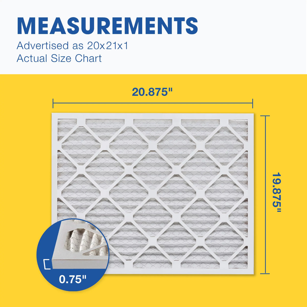 Aerostar 20x21x1 MERV 13 Pleated Air Filter, AC Furnace Air Filter, 6 Pack