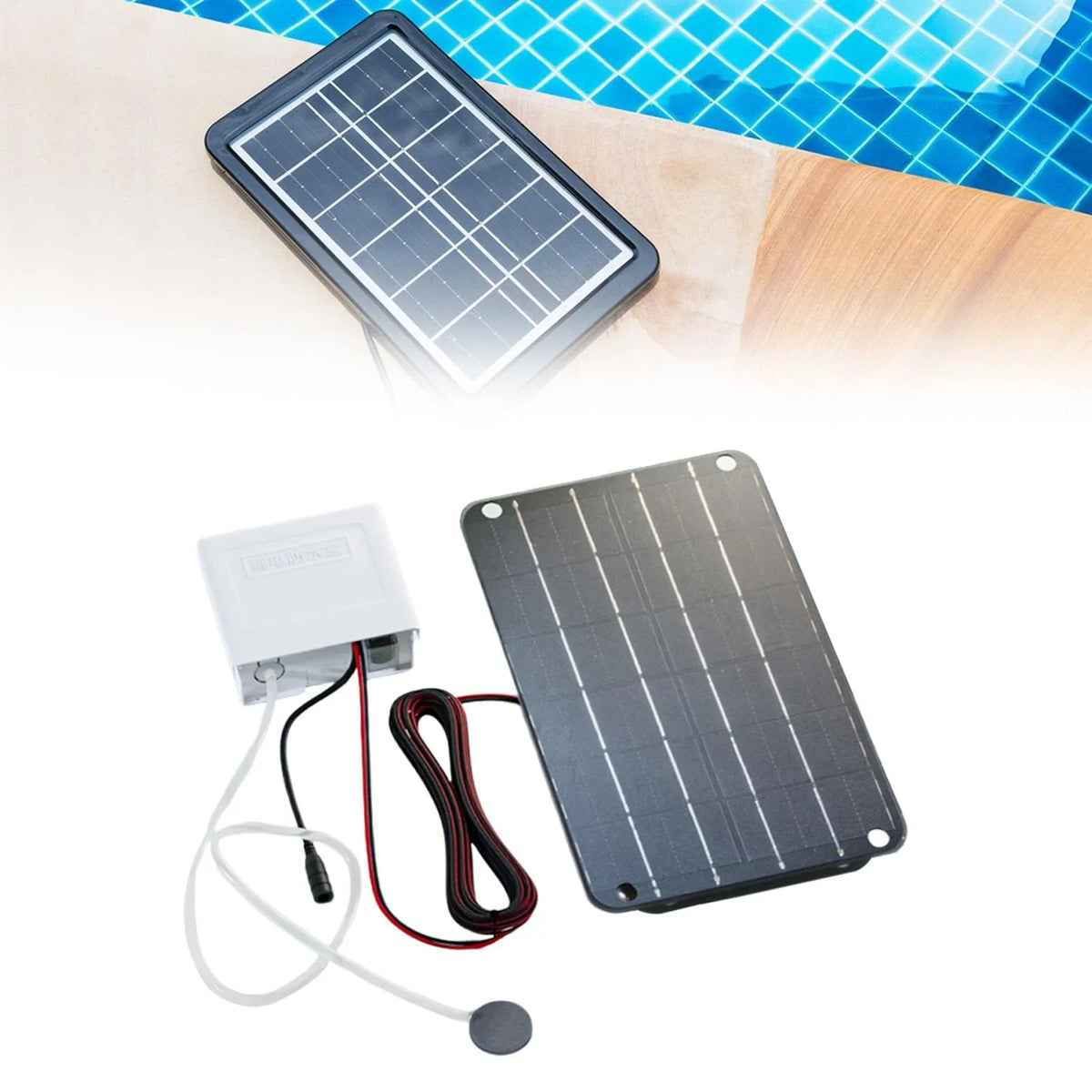 oshhnii Solar Air Pump,Aquarium Air Pump Oxygenator Silent Eco Friendly,6V Solar lake Aerator Solar Powered water feature Pump for Hydroponics