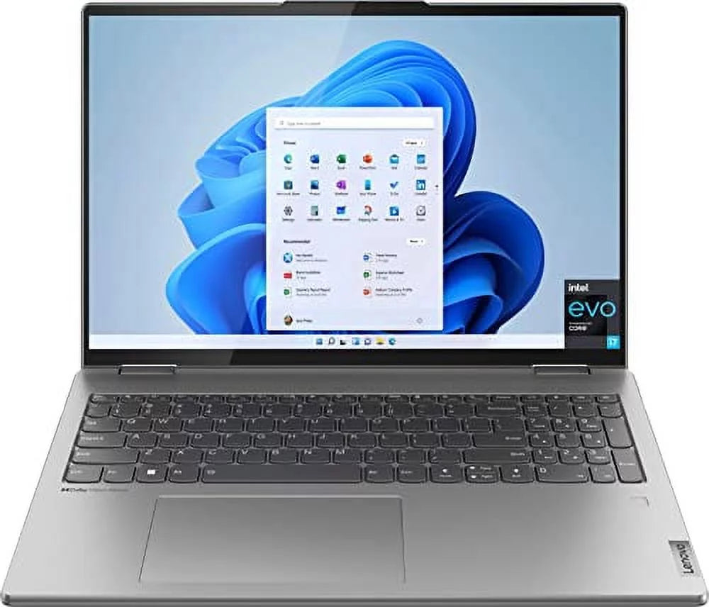 2022  Yoga 7i 2-in-1 Laptop 16" 2.5K Touchscreen  EVO Platform 12th Core i7-1260P Iris Xe Graphics 16GB RAM 512GB SSD WI-FI 6E Thunderbolt 4 Backlit KB w/FP Windows 10 Pro RATZK 32GB USB
