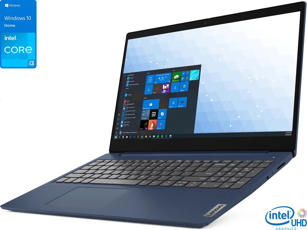 IdeaPad 3i Laptop, 15.6" FHD Display,  Core i3-1115G4 Upto 4.1GHz, 12GB RAM, 256GB NVMe SSD, HDMI, Card Reader, Wi-Fi, Bluetooth, Windows 11 Home S