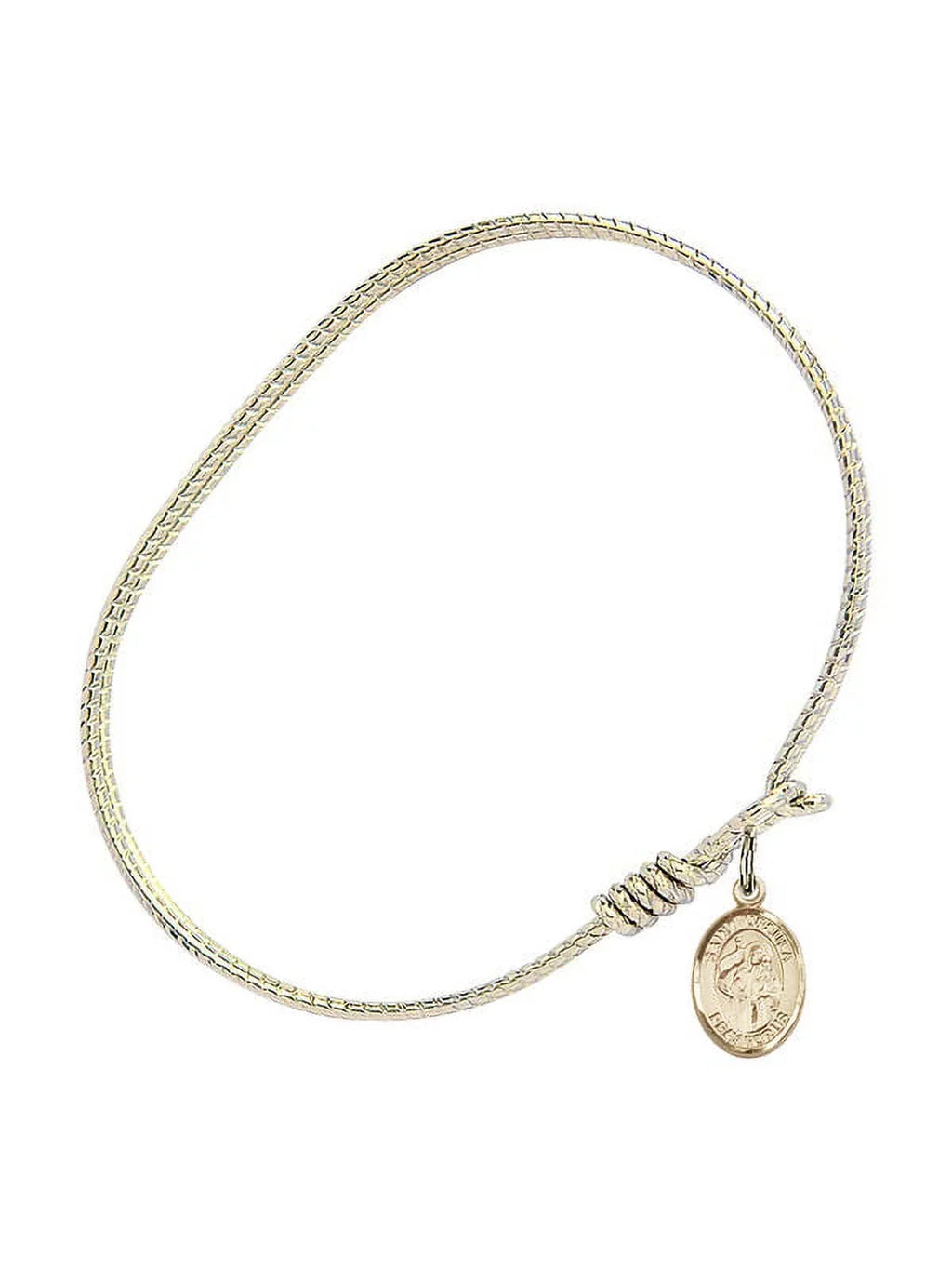 Ursula in Gold-Filled. 6 1/4 25mm Oval Eye Hook Bangle Bracelet w/ St