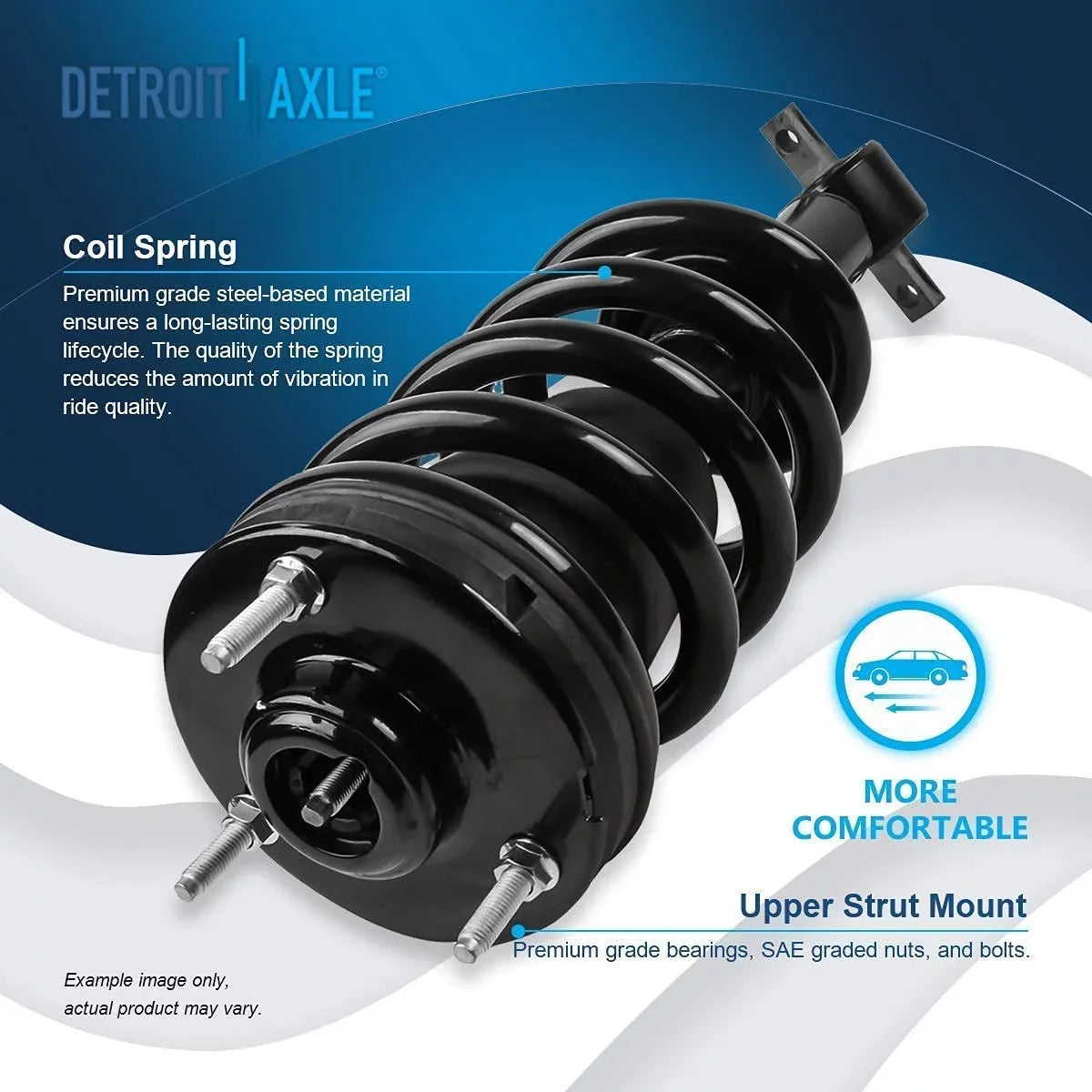 Electronic Susp.] Complete 2 Front Struts w/Coil Spring 2 Rear Shock Absorbers 2008 2009 2010 2011 2012 Replacement. Detroit Axle - Struts Shocks for 2007-2013 GMC Chevy Silverado Sierra 1500 [Exc