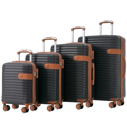 4 Piece Luggage Set Suitcase Set, ABS Hard Shell Lightweight Expandable Travel Luggage with 4 Packing Cubes, TSA Lock, Spinner Wheels for Men Women